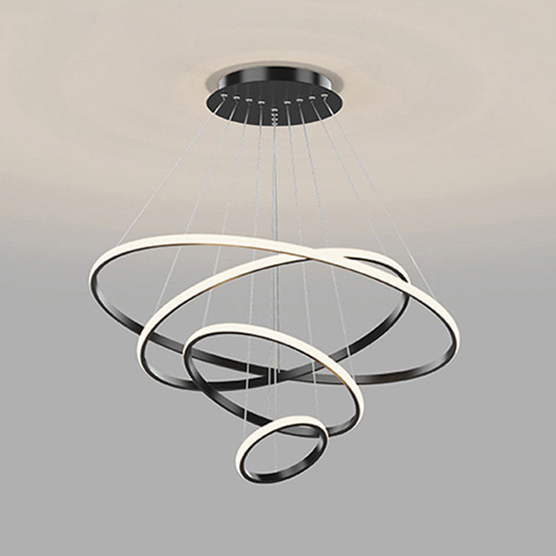 Fissaggi di illuminazione lampadario multi-strato lampada a sospensione moderna con tonalità acrilica bianca