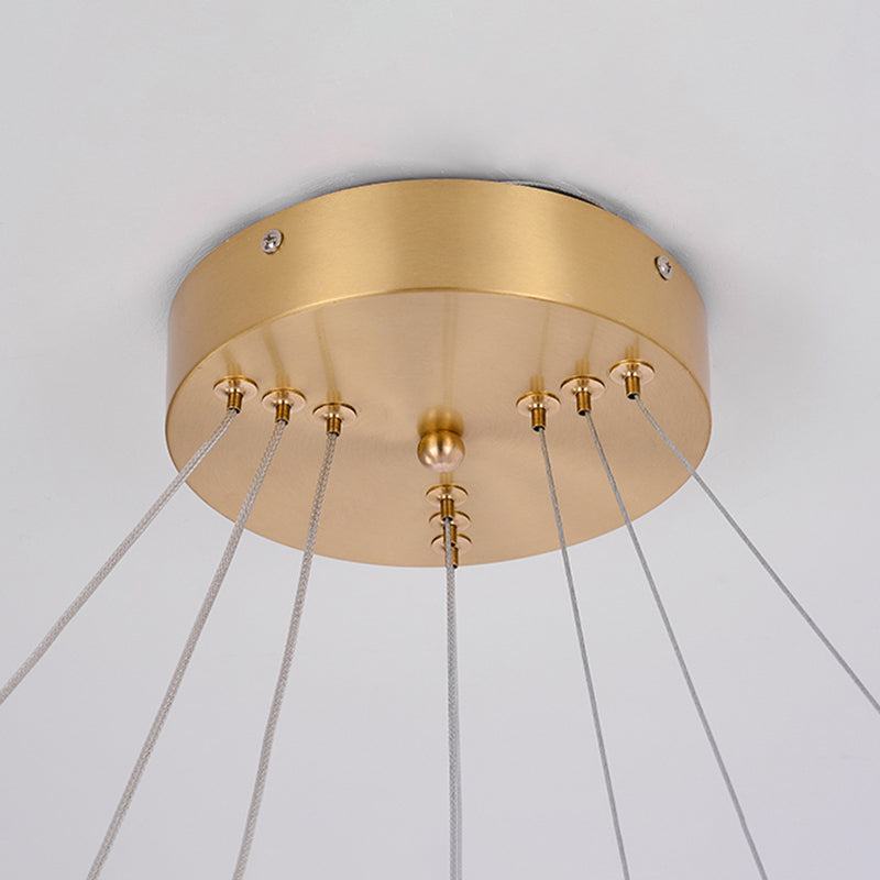 Fissaggi del lampadario a più luci di illuminazione anello moderno lampada appesa con ombra acrilica bianca