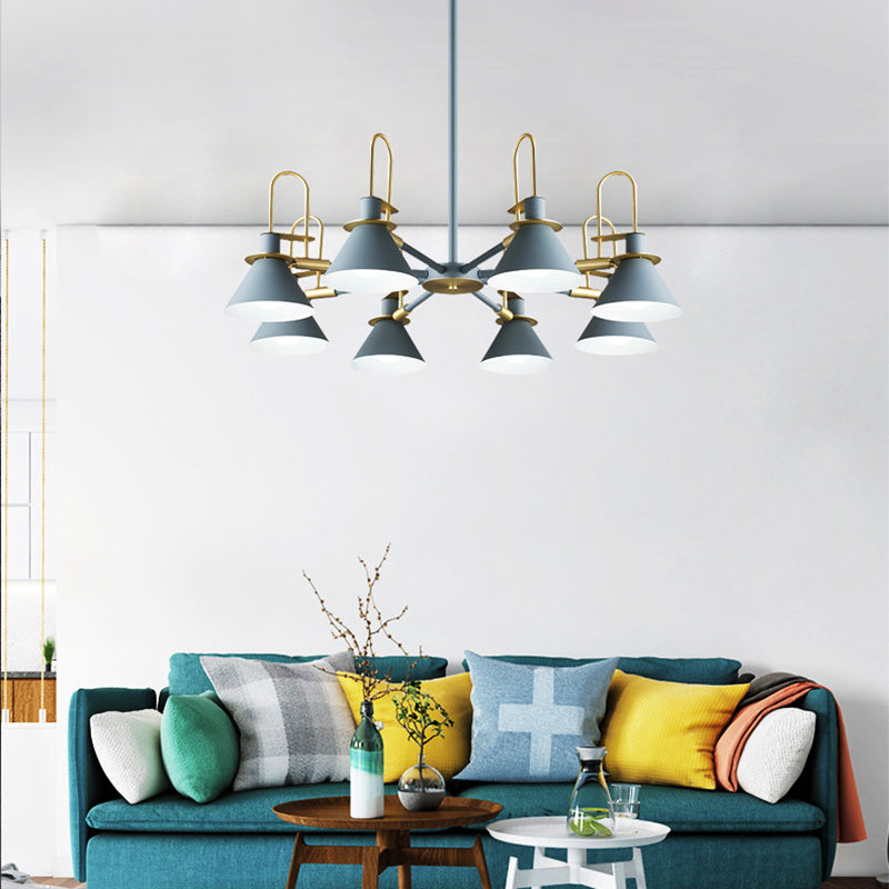 Multi Lights Minimalistisch macaron hangende plafondlicht metaalhangende kroonluchter voor zitkamer