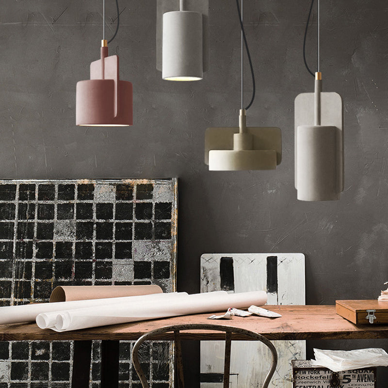 Lámpara colgante de cemento creativo Luz colgante de simplicidad moderna para sala de estar