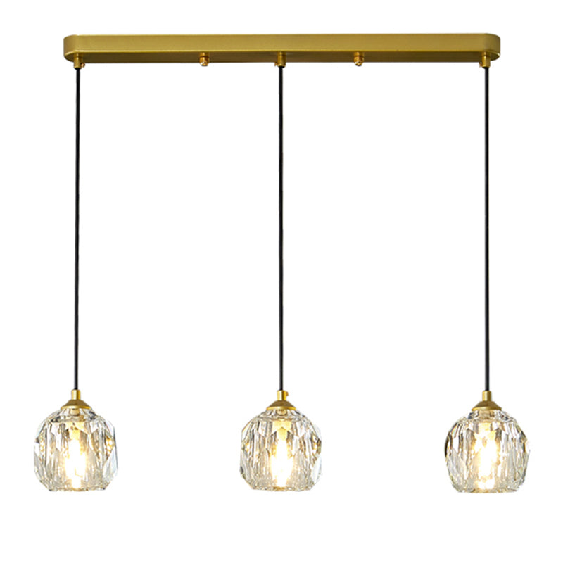 Crystal Sphere Down Lighting Pendant Modern Style Suspension Pendant Light in Gold