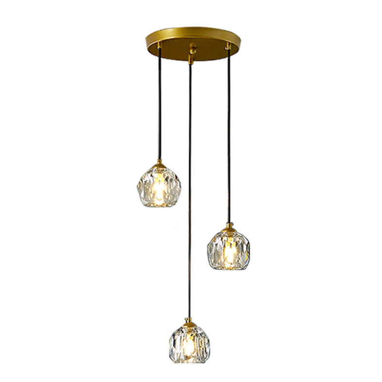Crystal Sphere Down Lighting Pendant Modern Style Suspension Pendant Light in Gold
