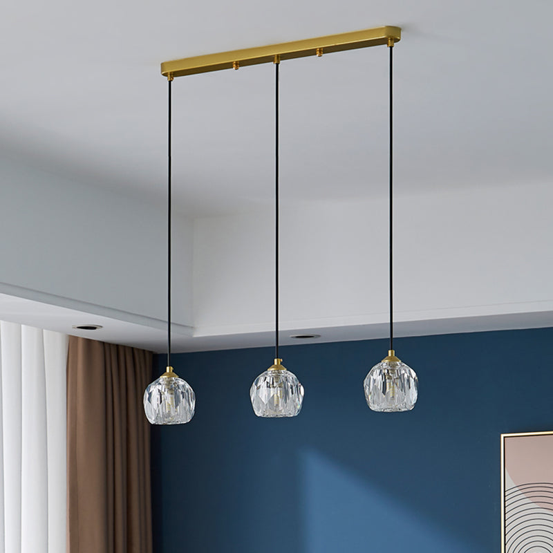 Crystal Sphere Down Lighting Pendant Modern Style Suspension Pendant Light in Gold