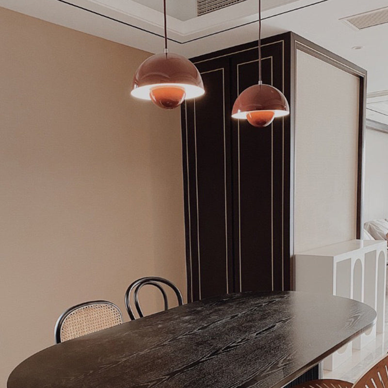 Lámpara colgante de domo de estilo moderno metal 1 luz Luz colgante para sala de estar de dormitorio