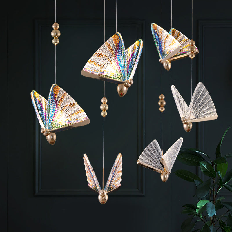 LED Butterfly Chandelier Pendant Nordic Modern Indoor Staircase Butterfly Lamp