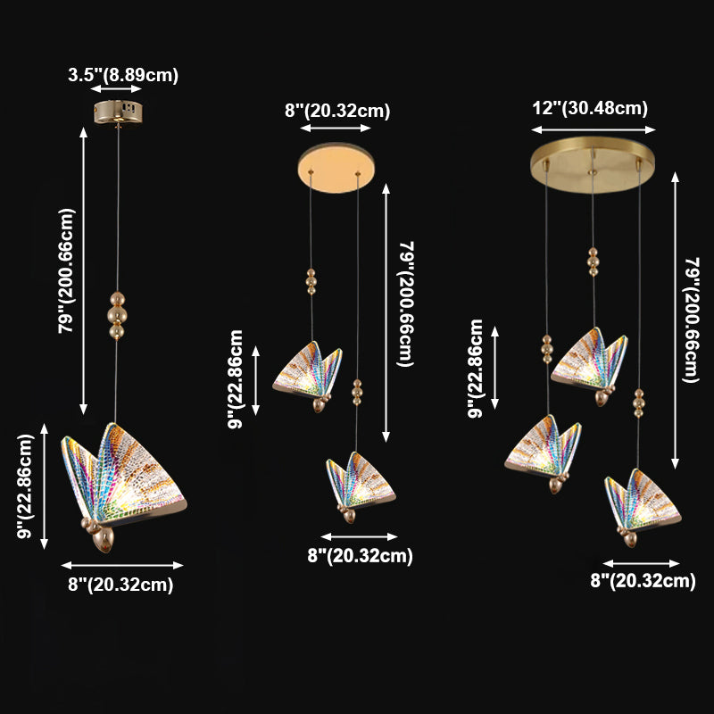 LED Butterfly Chandelier Pendant Nordic Modern Indoor Staircase Butterfly Lamp