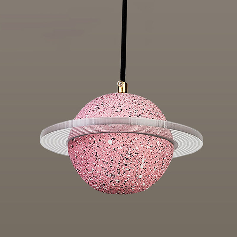 Lámpara colgante de cemento de forma de planeta LED Nordic moderno de cemento interior de cemento colgante