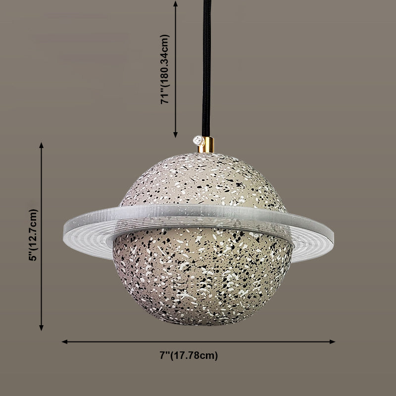 Lámpara colgante de cemento de forma de planeta LED Nordic moderno de cemento interior de cemento colgante