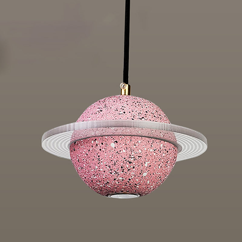 Lámpara colgante de cemento de forma de planeta LED Nordic moderno de cemento interior de cemento colgante