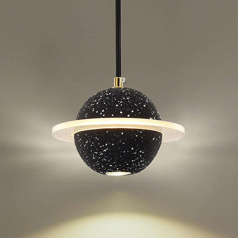 Lámpara colgante de cemento de forma de planeta LED Nordic moderno de cemento interior de cemento colgante