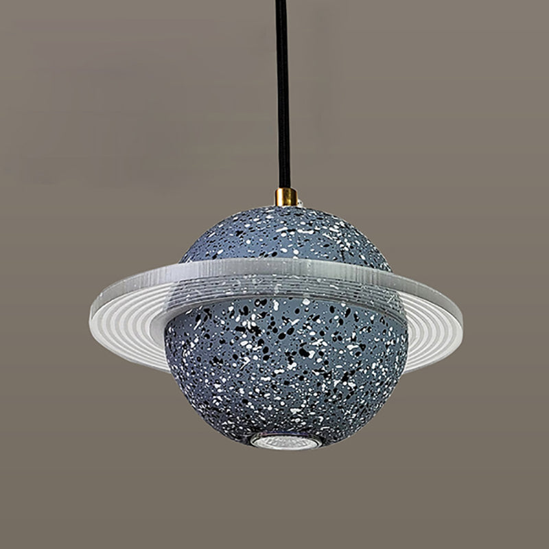 Lámpara colgante de cemento de forma de planeta LED Nordic moderno de cemento interior de cemento colgante
