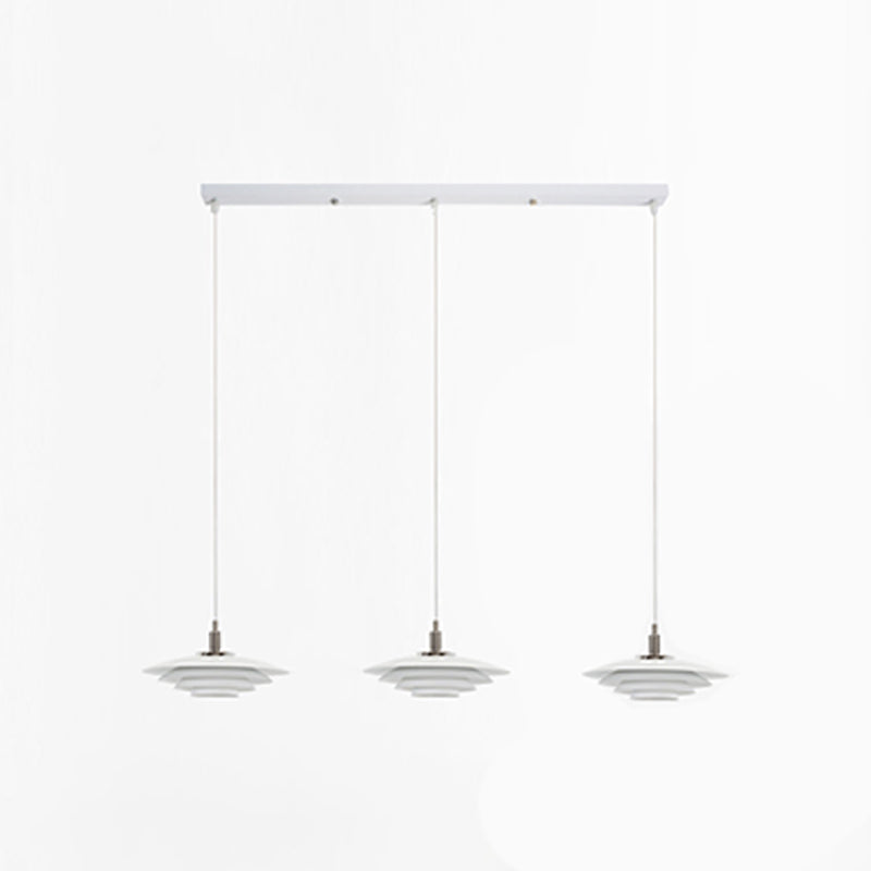 Estilo contemporáneo Geométrico Luz de comedor de comedor accesorio de iluminación de dormitorio en blanco