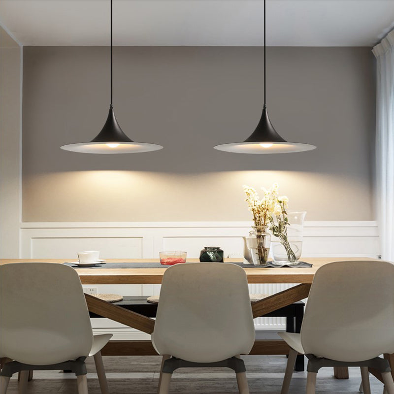 Zeitgenössischer Kegel Schatten hängend hängendes 1-Licht-Café-Café-Esszimmer-Anhängerlampe