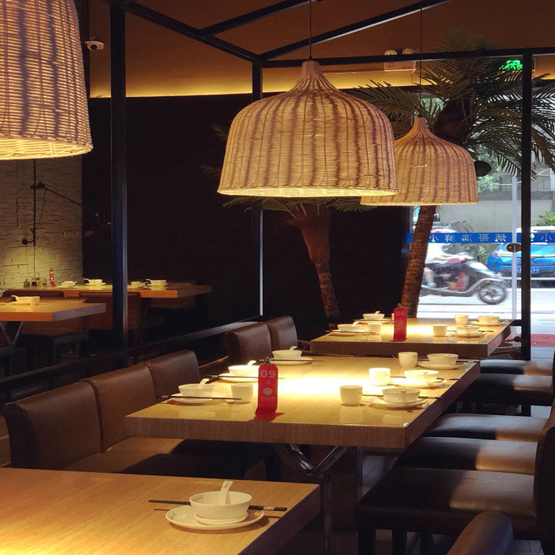 1 Light Modern Style Pendant Lamp Rattan Hanging Lamp Fixture for Living Room