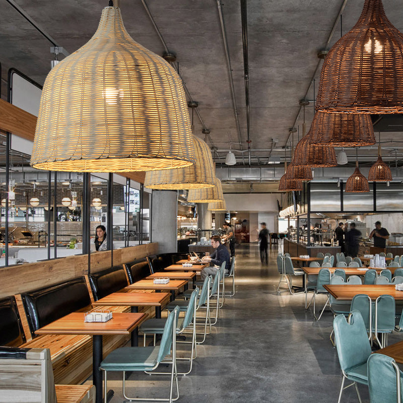 1 Light Modern Style Pendant Lamp Rattan Hanging Lamp Fixture for Living Room