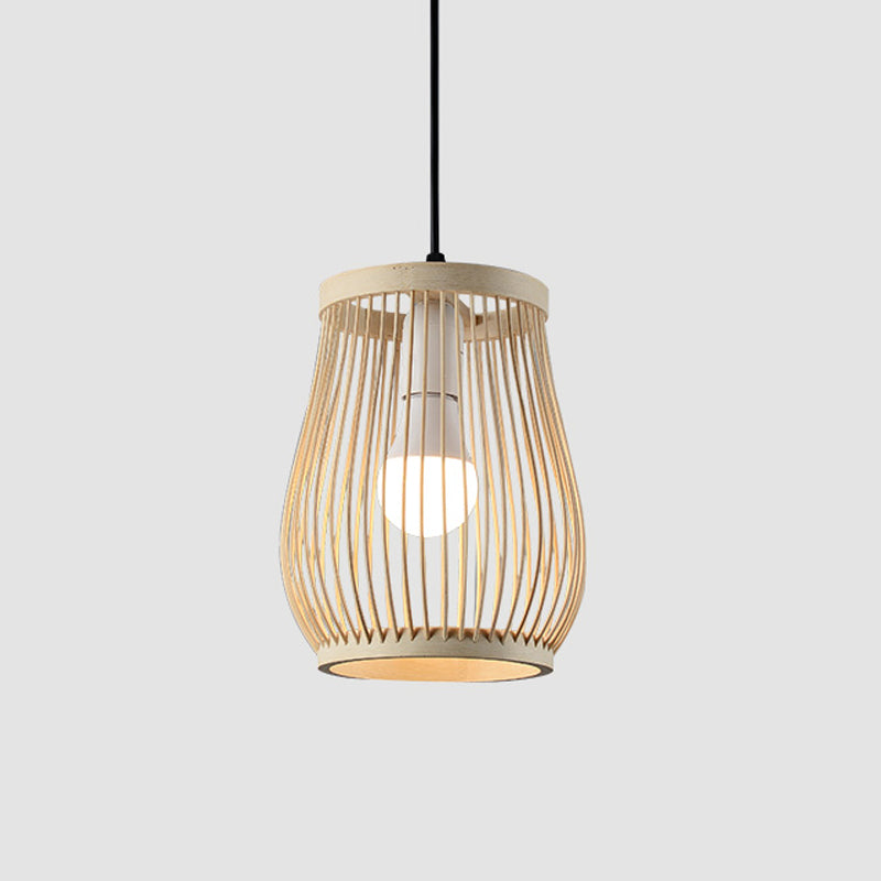 1 Leichte moderne Style -Anhängerlampe Rattan Hanging Lampe für Wohnzimmer