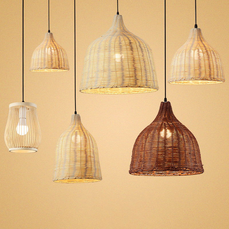 1 Light Modern Style Pendant Lamp Rattan Hanging Lamp Fixture for Living Room
