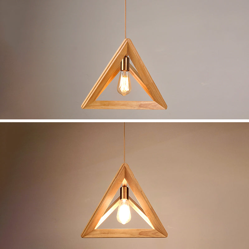 Dreiecks-Esszimmer Suspension anheizt helles Holz 1-Licht minimalistische Deckenbehandlung