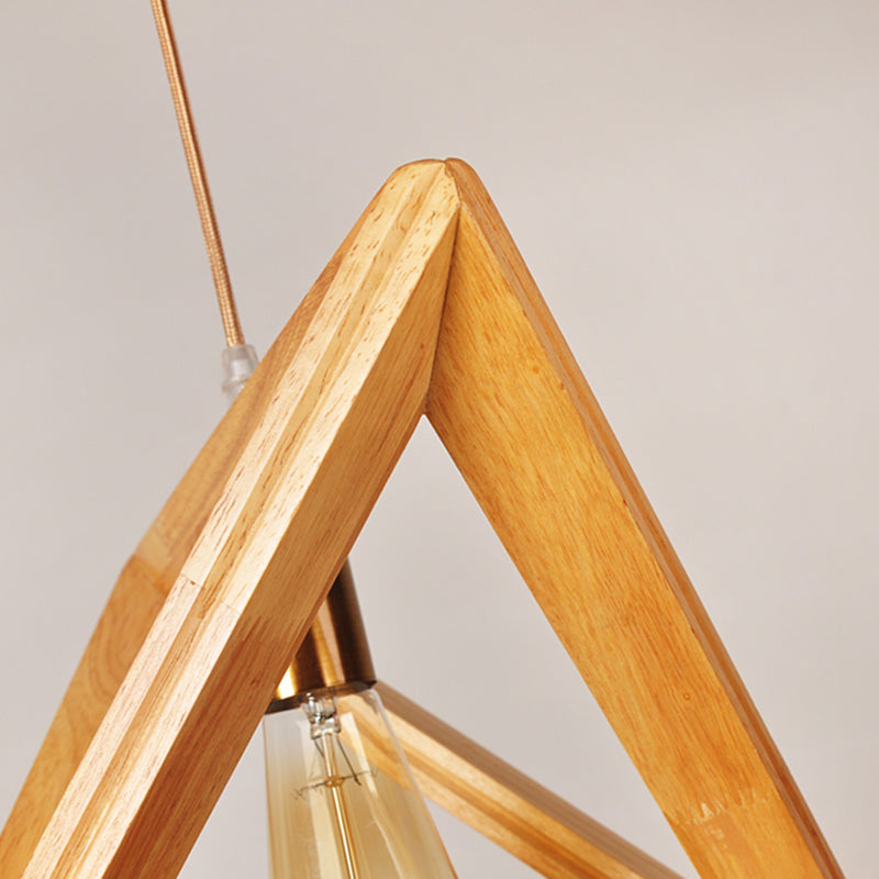 Dreiecks-Esszimmer Suspension anheizt helles Holz 1-Licht minimalistische Deckenbehandlung