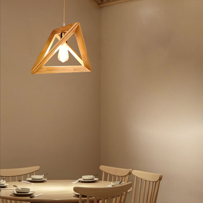 Dreiecks-Esszimmer Suspension anheizt helles Holz 1-Licht minimalistische Deckenbehandlung