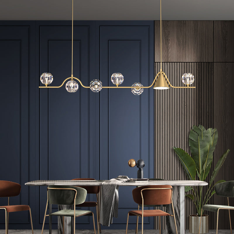 Globe Crystal Shade Island Light Modern Simplicity Style Hanging Lamp voor eetkamer