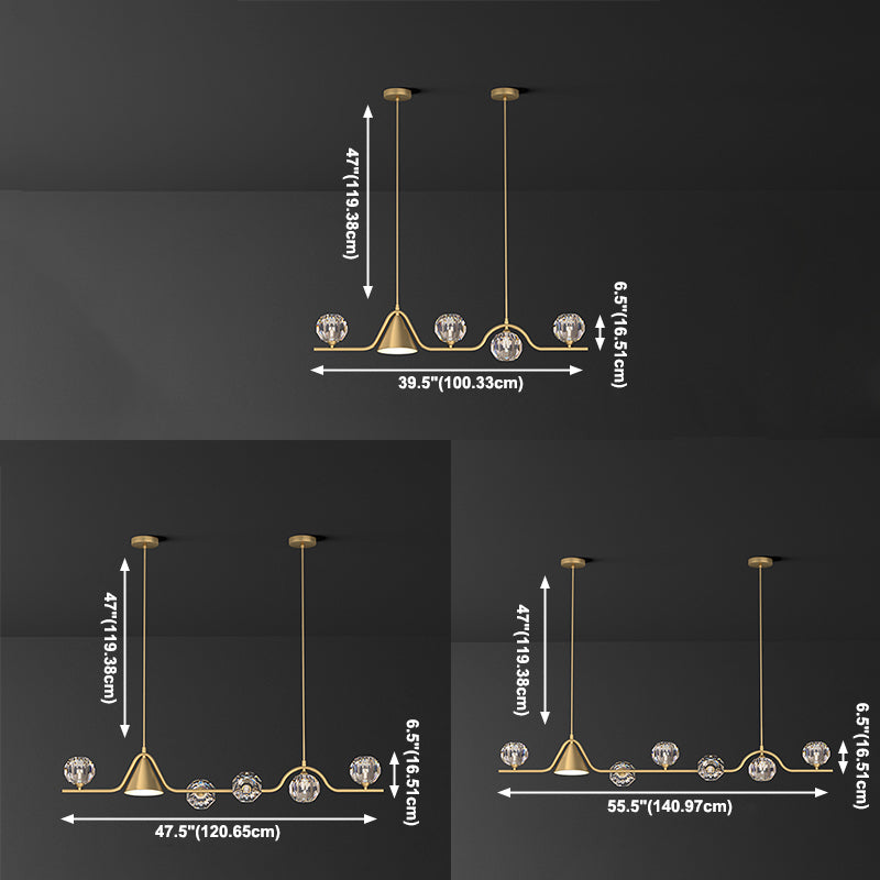 Globe Crystal Shade Island Light Modern Simplicity Style Hanging Lamp voor eetkamer