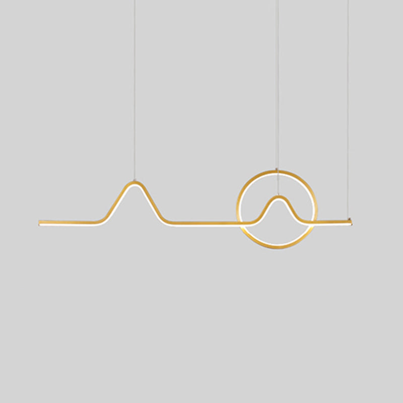 Simplicity Contemporary Style Island Light Line Shaped LED Hanging Light for Sitting Room