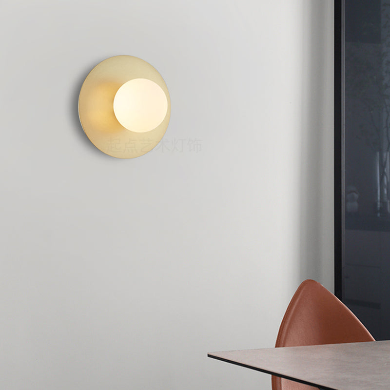 Metal Globe Wall Sconce Single Bulb Contemporary Style Wall Lamp for Bedroom