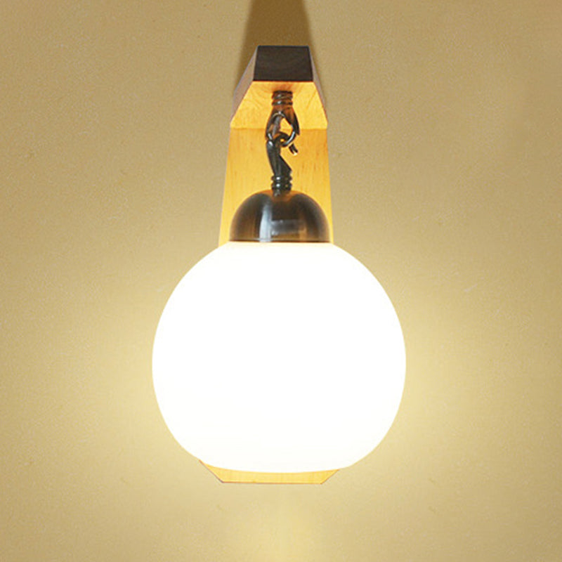 Lámpara de pared de estilo de estilo moderno accesorio de vidrio blanco de 1 bombilla Luz de montaje de pared de dormitorio