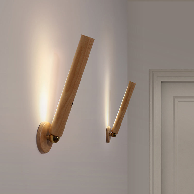 Oplaadbare buisvormige leeswandlamp Eenvoudige stijl houten bedmuurwandsconcurce