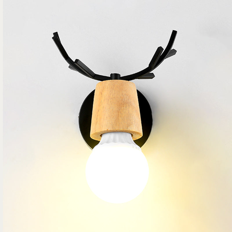 Dadelloos houten wandlamp beboeting Noordse 1 kop verstelbaar wandlicht voor slaapkamer