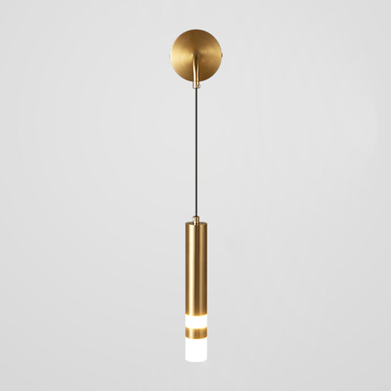 Metal Sconce Wall Light Modern Style Hanging Wall Sconce in Black and Gold