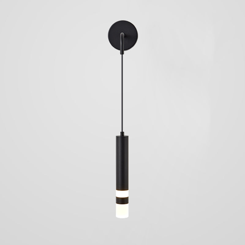 Metal Sconce Wall Light Modern Style Hanging Wall Sconce in Black and Gold