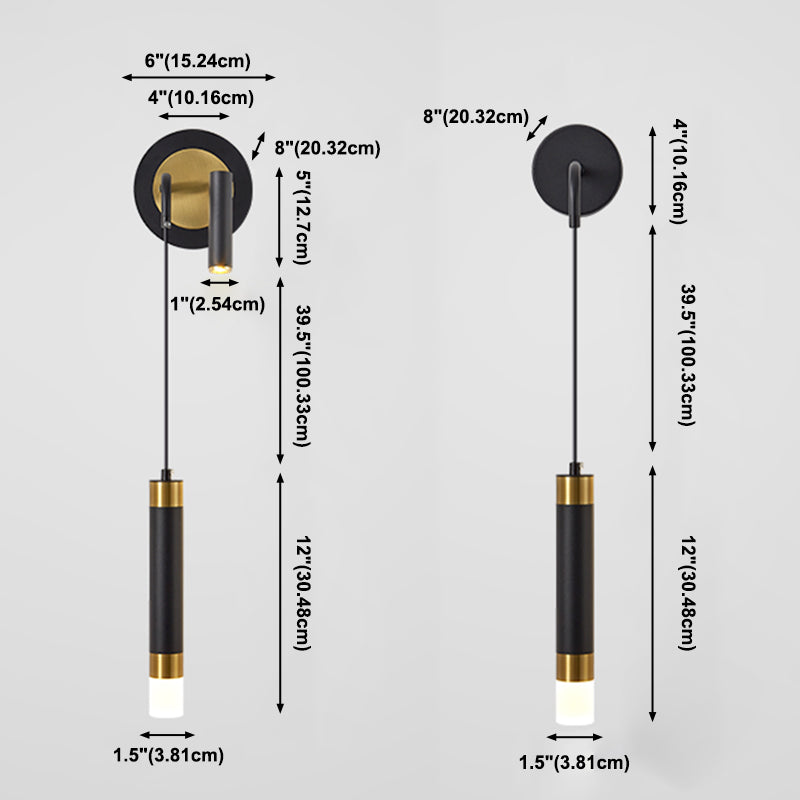 Application en métal lumière murale moderne style suspendu mural en noir et or