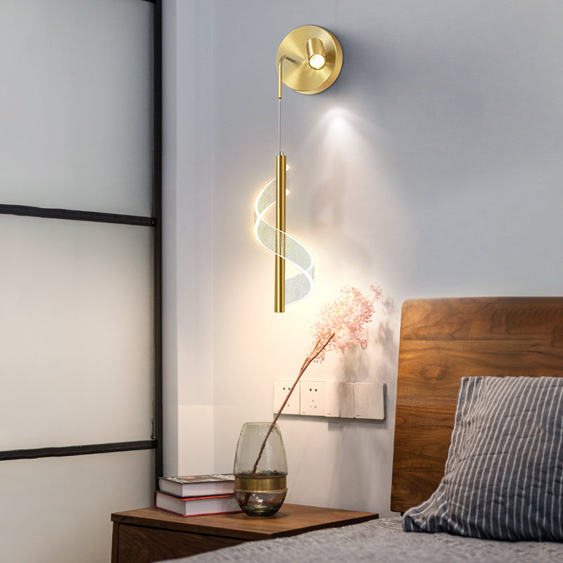 Moderne stijl LED SCONCE WANDELLICHT 2 Lichten Wandlamp in goud voor slaapkamer