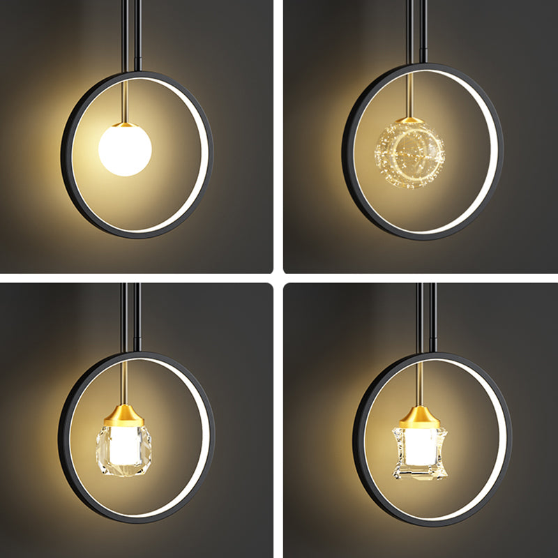 Black Metal Sconce Wall Light Modern Style Single Light Wall Lamp for Bedroom