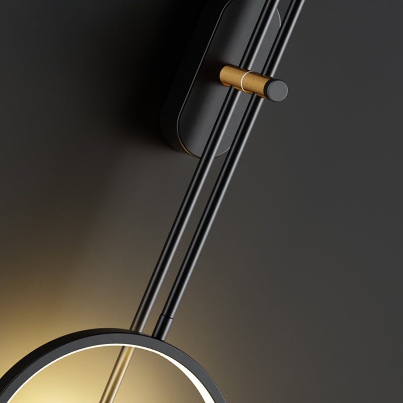 Black Metal Sconce Wall Light Modern Style Single Light Wall Lamp for Bedroom