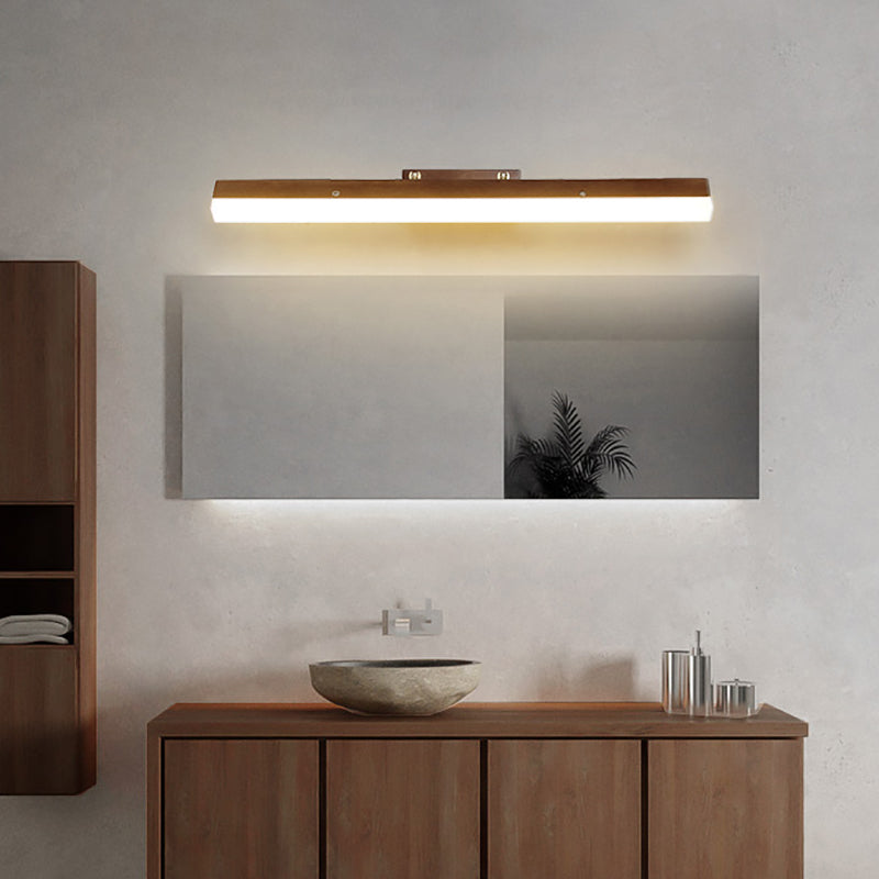 Wooden LED Mirror Light Modern Nordic Adjustable Wall Sconce Light for Bedroom Bathroom