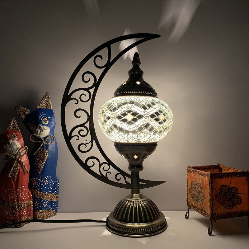Estilo vintage El escritorio de mosaico turco de la lámpara de vidrio lámpara de lámpara de lámpara de sombra
