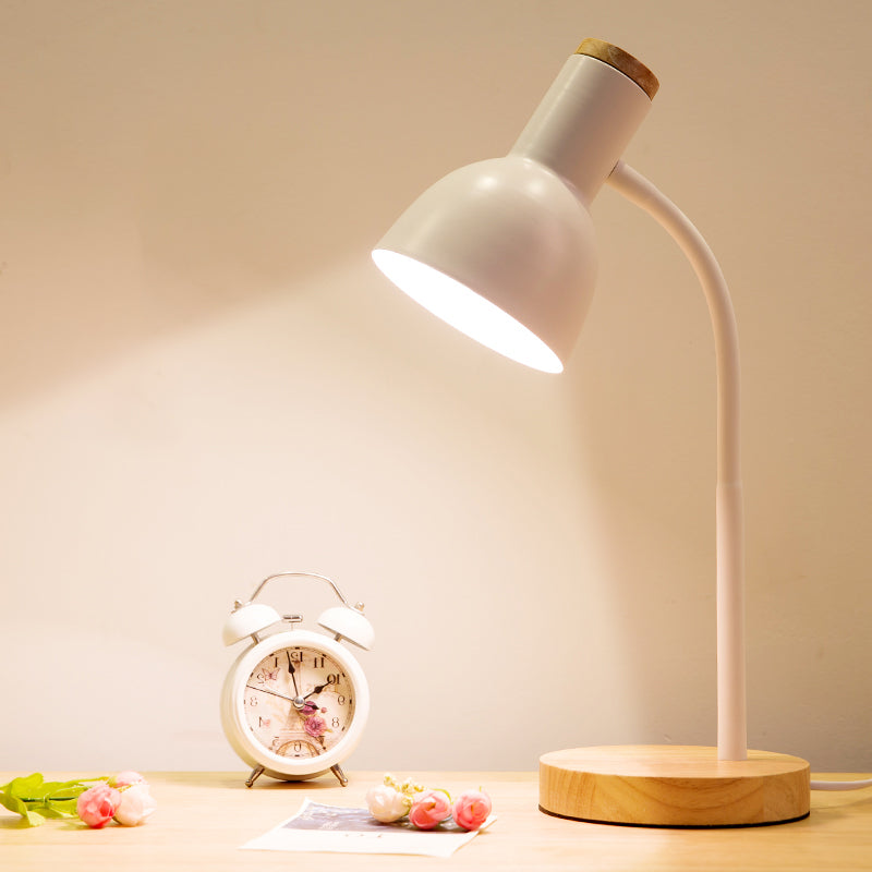 Luces de mesa nocturna de macarrón campana lámparas de mesita de noche de 1 dormitorio con sombra de metal