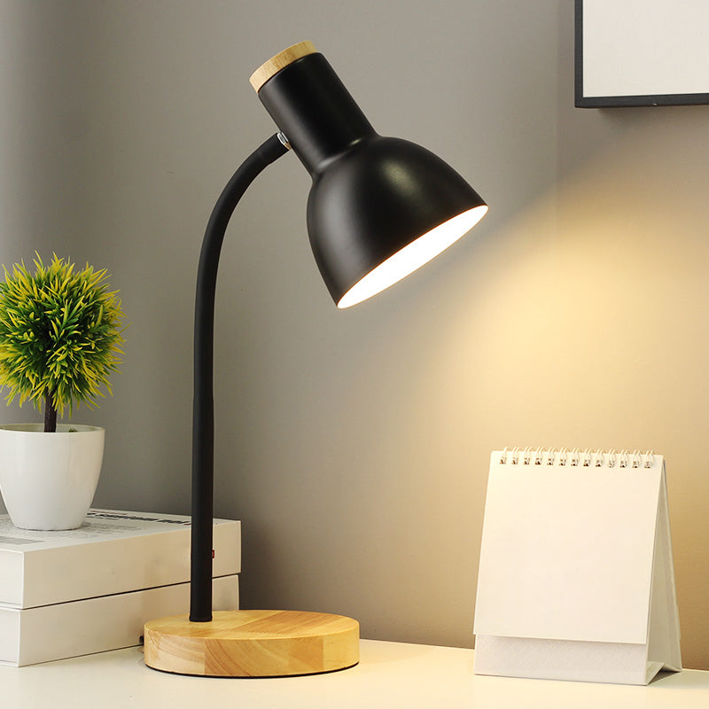 Luces de mesa nocturna de macarrón campana lámparas de mesita de noche de 1 dormitorio con sombra de metal