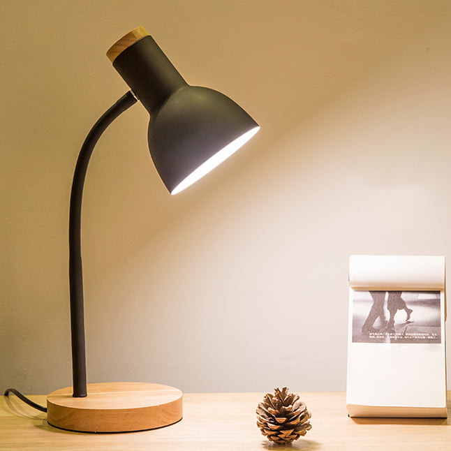 Luces de mesa nocturna de macarrón campana lámparas de mesita de noche de 1 dormitorio con sombra de metal