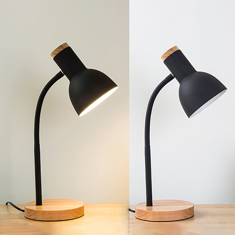 Luces de mesa nocturna de macarrón campana lámparas de mesita de noche de 1 dormitorio con sombra de metal