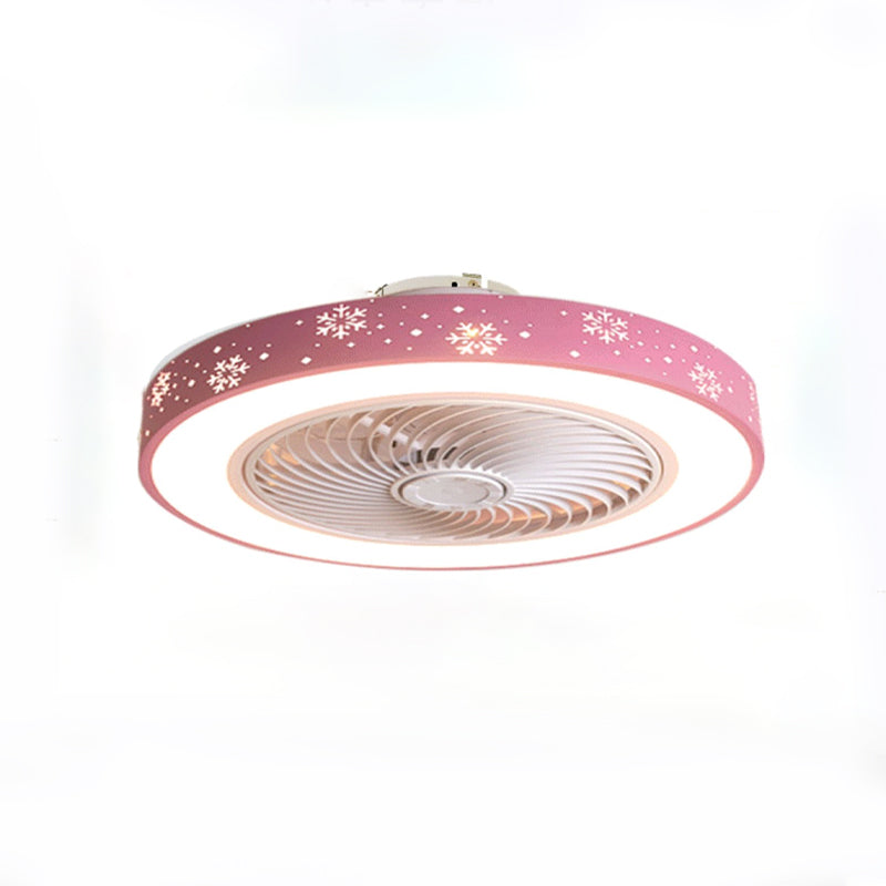 Nordic ausgehöhlte runde Lüfterlampe Metallic Schlafzimmer LED Semi Flush Deckenleuchte