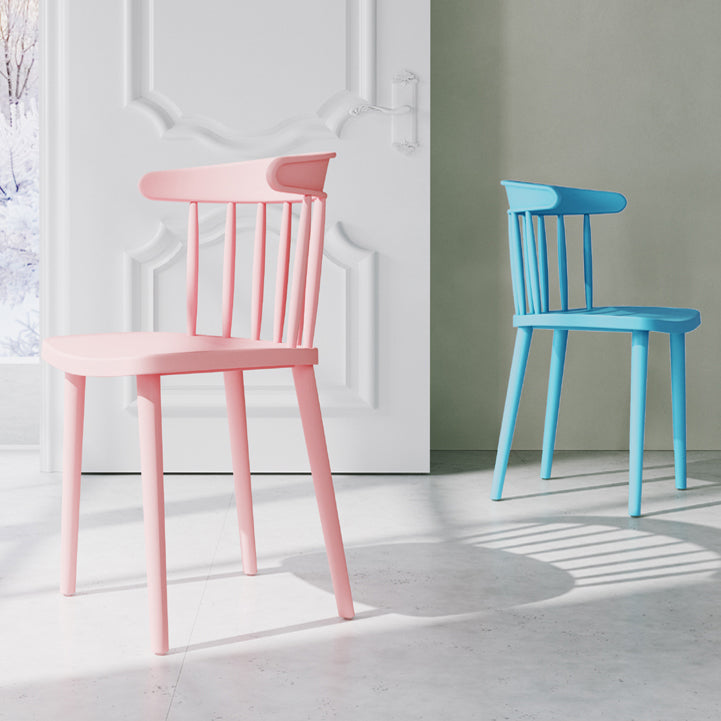 Silla sin brazos de plástico contemporánea, silla trasera Windsor para uso doméstico