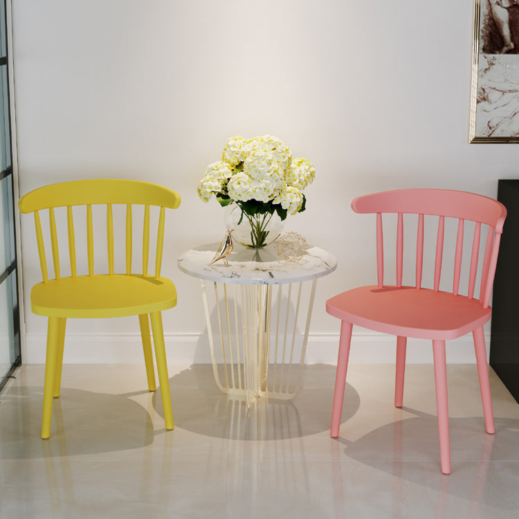 Silla sin brazos de plástico contemporánea, silla trasera Windsor para uso doméstico