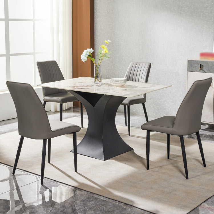 Chaise d'appoint de salle à manger rembourrée de style contemporain, sans accoudoirs, à dossier solide, pour usage domestique