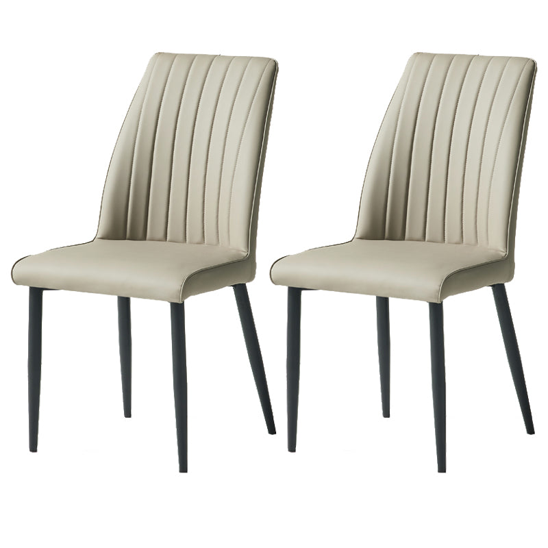 Chaise d'appoint de salle à manger rembourrée de style contemporain, sans accoudoirs, à dossier solide, pour usage domestique
