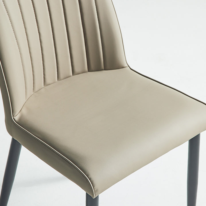 Chaise d'appoint de salle à manger rembourrée de style contemporain, sans accoudoirs, à dossier solide, pour usage domestique