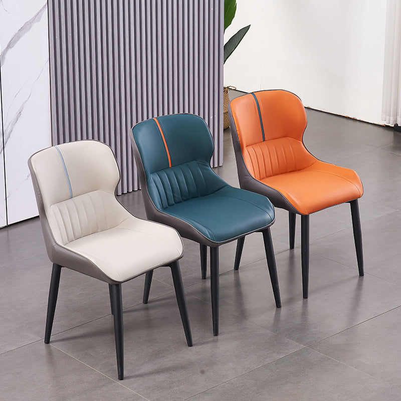 Inicio Sillón escandinavo Wingback Silla de comedor tapizada de metal